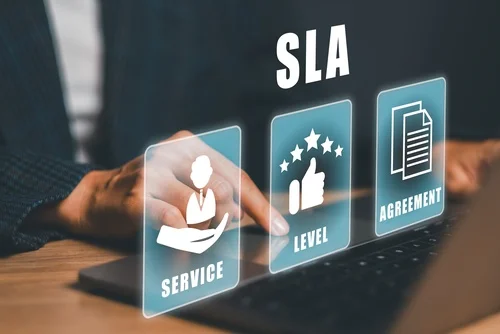 SLA agreement icons representing guaranteed IT support response times